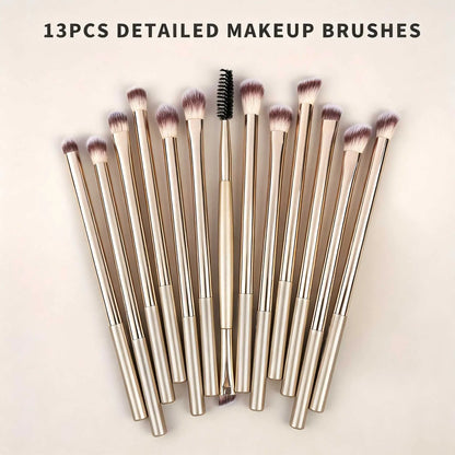 20-Piece Professional Makeup Brushes Set, Metal Handle Wand With Velvet Pouch, Soft Foundation, Eyeshadow, Eyebrow, Blending, Hi