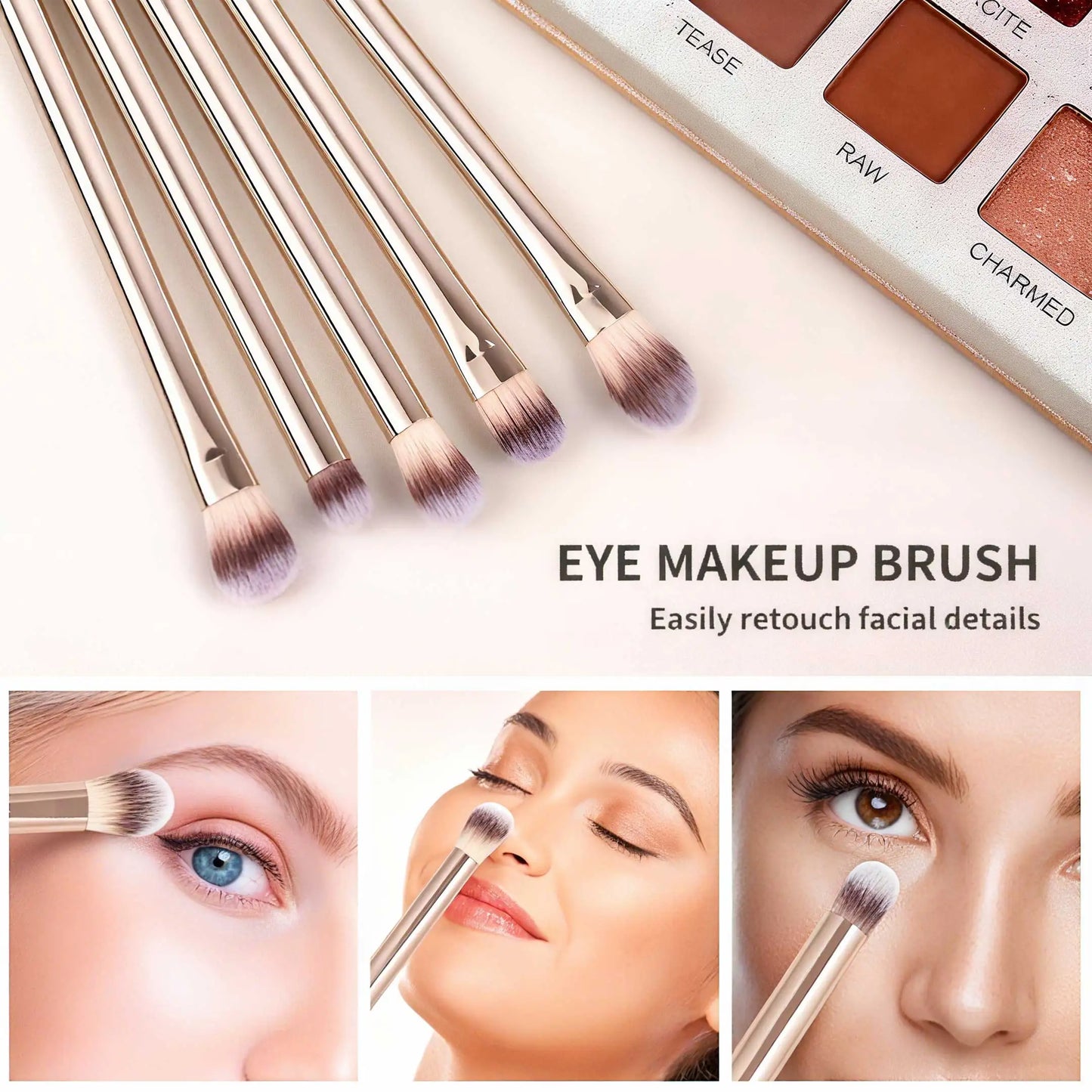 20-Piece Professional Makeup Brushes Set, Metal Handle Wand With Velvet Pouch, Soft Foundation, Eyeshadow, Eyebrow, Blending, Hi