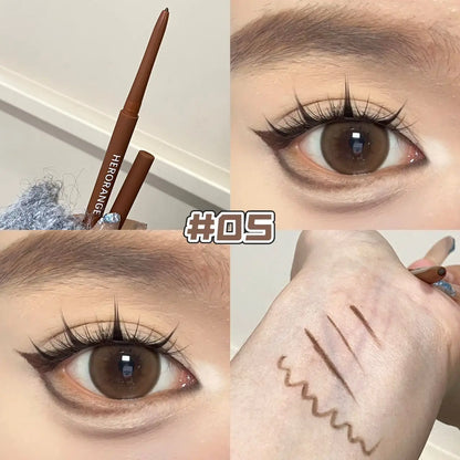 Pumpkin Brown Eyeliner Gel Pencil Waterproof Matte Smooth Quick Dry Non-Smudge Easy Wear Under Eye Liner Shadow Stick Makeup