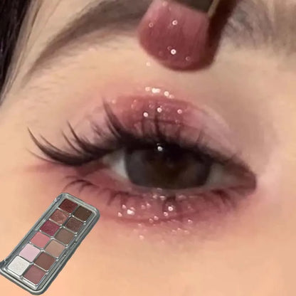 Eye Contour Makeup 12color Eyeshadow Palette Soft Matte Grey Pink Eyeshadow High Pigment Wine Red Brown Eye Shadow for Daily Use